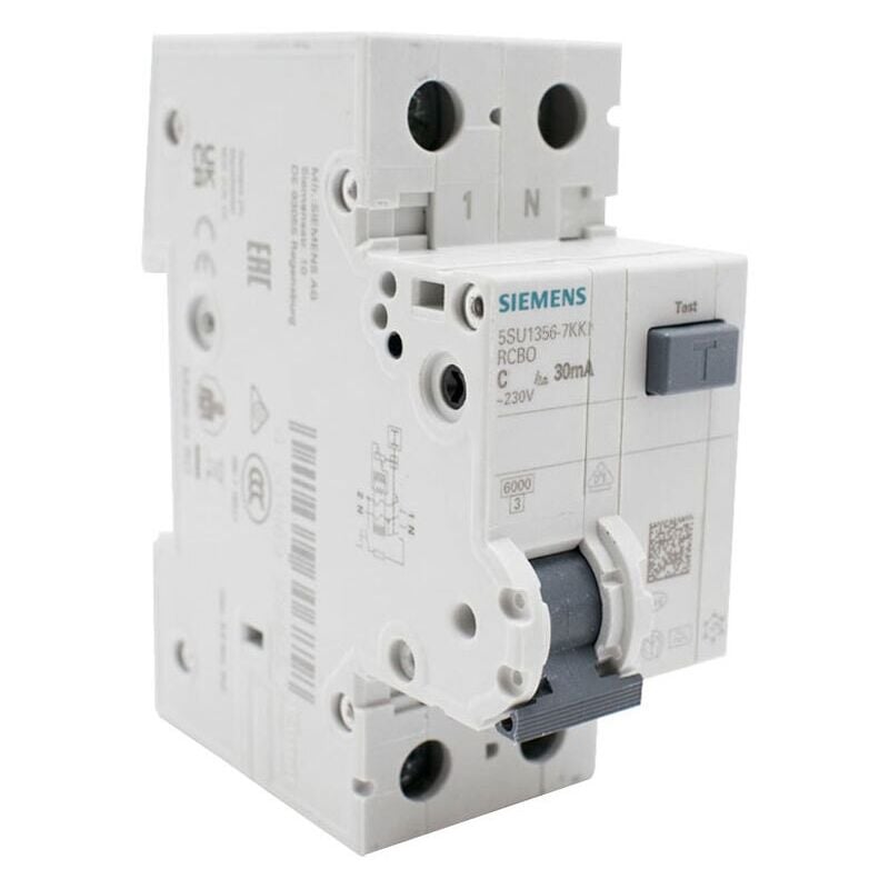 Markenartikel - Siemens 32A 6KA 1P+N 30MA Fehlerstrom-Schutzschalter Typ a 2M 5SU13567KK32