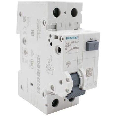 Siemens 32A 6KA 1P+N 30MA interruptor diferencial tipo A 2M 5SU13567KK32