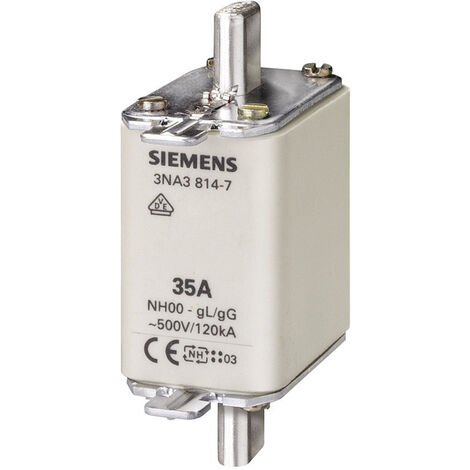Siemens 3NA38307 NH-Sicherung   Sicherungsgröße = 00  100 A  500 V/AC, 250 V/DC 3 St.