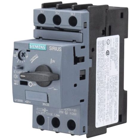 Siemens 3RV2011-1CA10 Disyuntor 3 polos 2,5 A