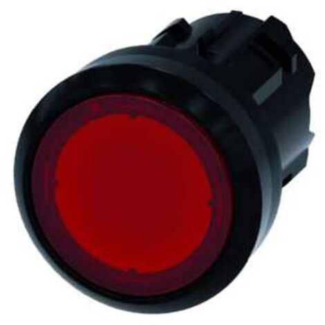 Siemens 3SU10010AB200AA0 3SU1001-0AB20-0AA0 Pulsante illuminato Piatto, Anello frontale in plastica Rosso 1 pz.