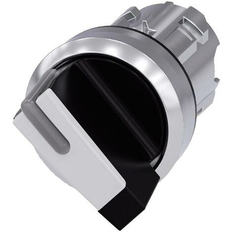 Siemens 3SU10522BF600AA0 3SU1052-2BF60-0AA0 Commutateur à manette collerette métal, finition brillante noir, blanc 1 x 90 ° 1 pc(s) Y401571