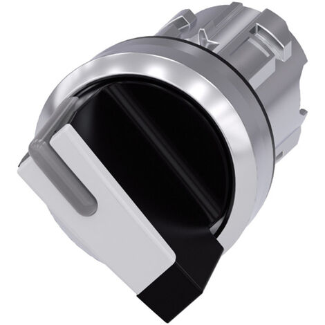 Siemens 3SU10522BF600AA0 3SU1052-2BF60-0AA0 Knebelschalter Frontring Metall, Hochglanz  Schwarz, Wei