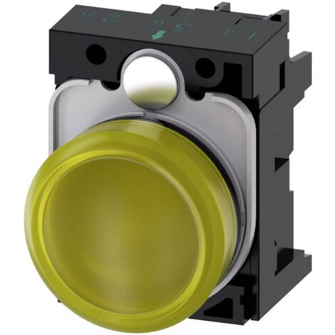 Siemens 3SU1102-6AA30-1AA0 Voyant lumineux plat jaune 24 V/AC, 24 V/DC 1 pc(s) Y408521