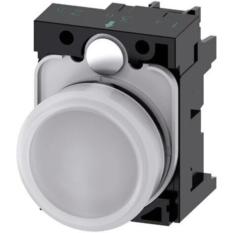 Siemens 3SU1102-6AA60-1AA0 Voyant lumineux plat blanc 24 V/AC, 24 V/DC 1 pc(s) Y408591