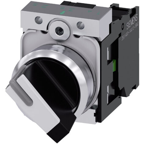 Siemens 3SU11502BF601BA0 3SU1150-2BF60-1BA0 Drehschalter Frontring Metall, Hochglanz  Schwarz, Weiß