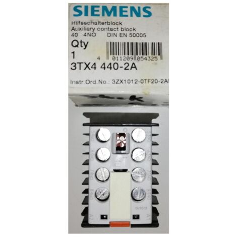 SIEMENS Hilfsschalterblock 3TX4440-2A,4 Schließer,NEU Hilfsschalter 3TX4 440-2A 