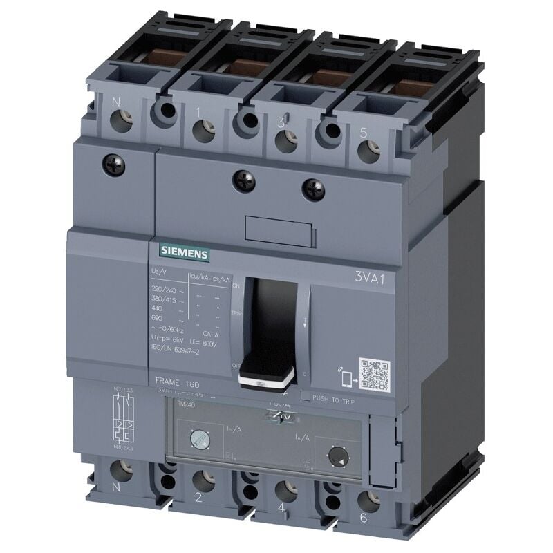 Interrupteur à boîtier Siemens 3VA11 100A 4-pôles 25K 3VA11103FF460AA0