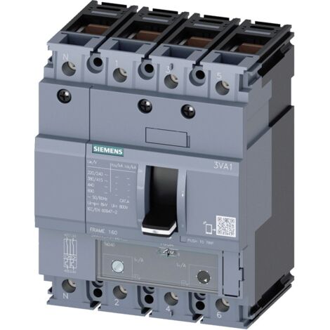 Siemens 3VA11 80A 4 polos 25KA disyuntor de caja moldeada 3VA11803EF460AA0