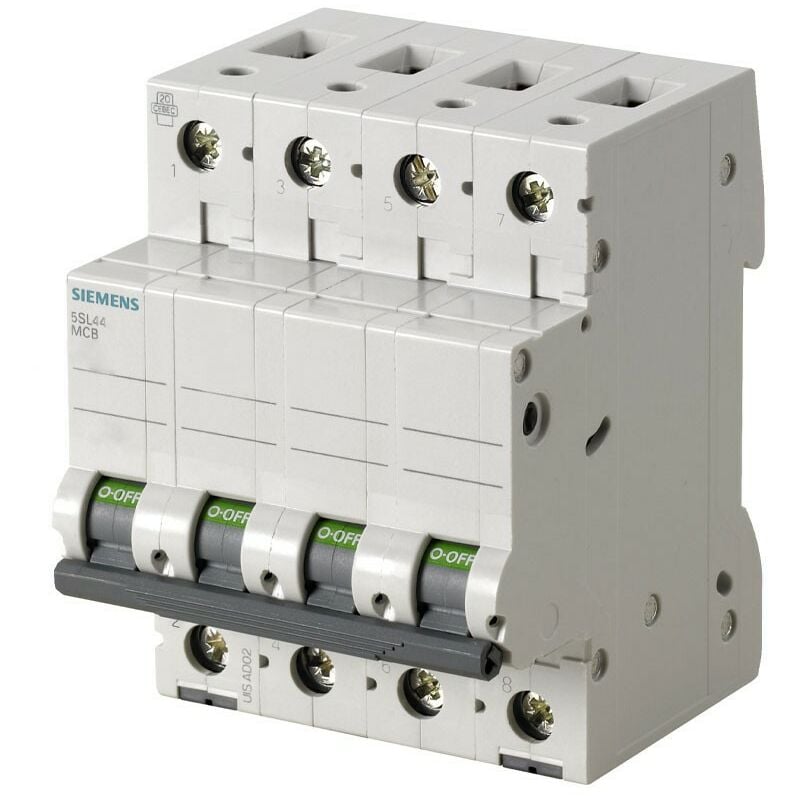 Disjoncteur Magnétothermique Siemens 40A 4P 10KA Classe D 4 Pôles 4 Modules 5SL44408