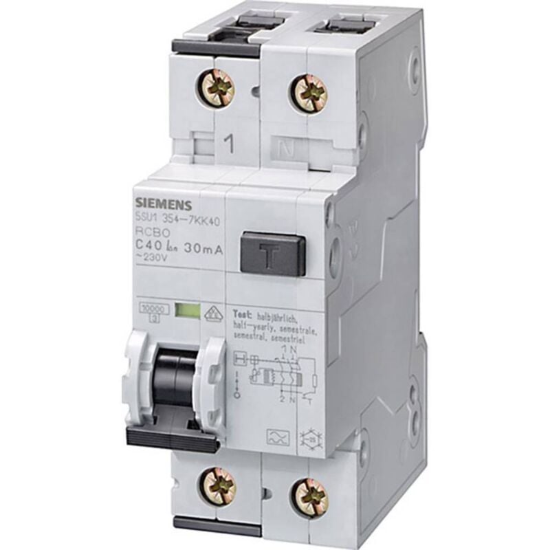 Interrupteur différentiel/Disjoncteur de protection Siemens 5SU13547KK16 2 pôles 16 a 0.03 a 230 v