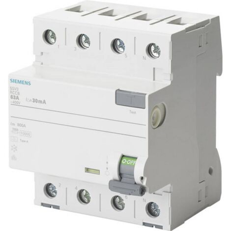 Siemens 5SV33464 Interruttore differenziale 4 poli 63A