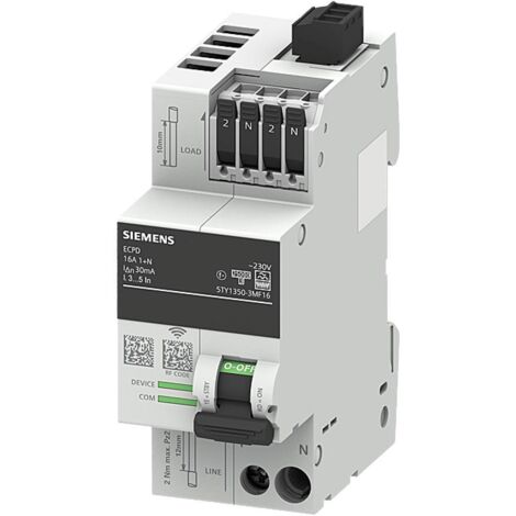 Siemens 5TY13503MF16 Disjoncteur électronique monophasé F 2 pôles 0.03 A 230 V Q521663