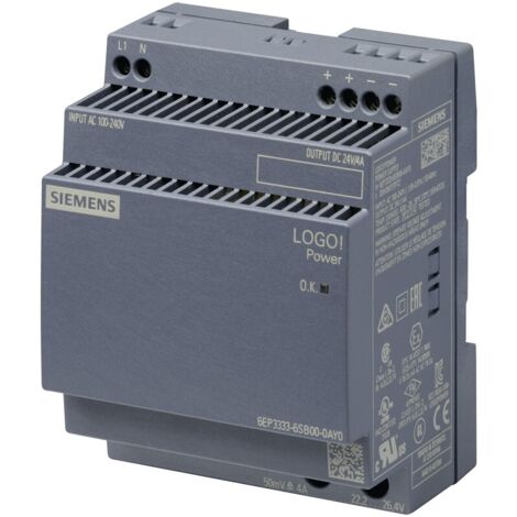 Siemens Alimentatore LOGOPower, monofase DC 24 V/4 A, 6EP33336SB000AY0