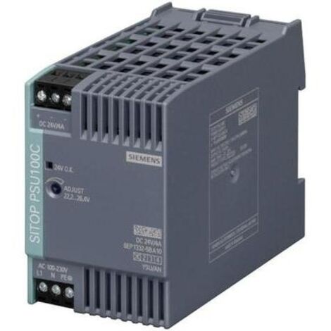 Siemens Alimentatore SITOP PSU100C, monofase DC 24 V/4 A, 6EP13325BA10