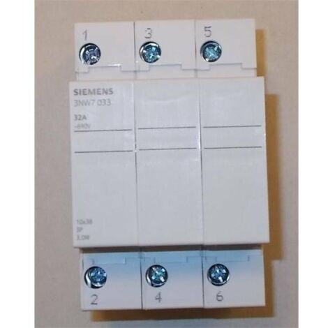 Siemens base porta fusibili cilindrici 3 poli 32a 3nw7033