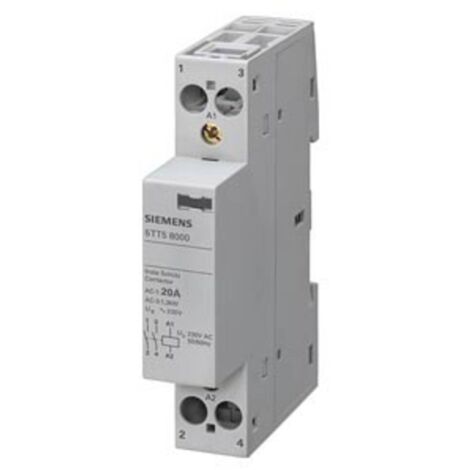 Siemens – Contacteur pour tableau électrique 5TT58000 – 2 NO – Courant 20 A – Tension 230 V AC – Compatible avec tableau de distribution standard - D588581