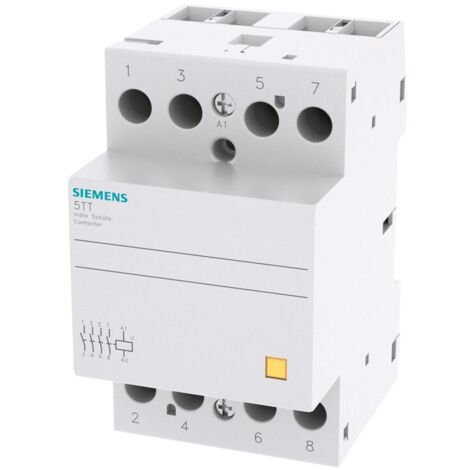 Siemens Contactor INSTA con 4 contactos NA para AC 230V, 400V 63A Accionamiento AC 230V, 5TT50500