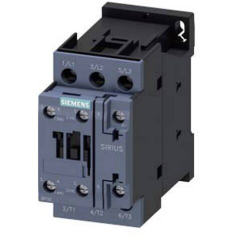Siemens Contattore, AC-3e, 17 A/7,5 kW/400V, 3 poli, AC 230V, 50/60Hz,1S+1Ö,Connessione a vite, 3RT20251AL20
