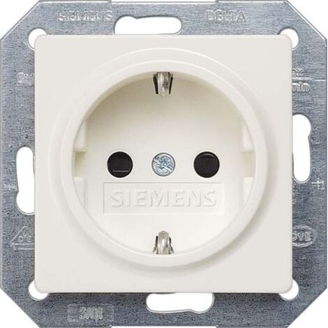 Siemens DELTA i-system Presa SCHUKO con protezione da contatto accidentale maggiorata, bianco titanio, 5UB1518
