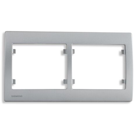 SIEMENS DELTA IRIS PLAQUE DOUBLE HORIZONTALE SILVER SIE266559