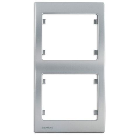 SIEMENS DELTA IRIS PLAQUE DOUBLE VERTICALE SILVER SIE267044