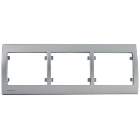 SIEMENS DELTA IRIS PLAQUE TRIPLE HORIZONTALE SILVER SIE267051