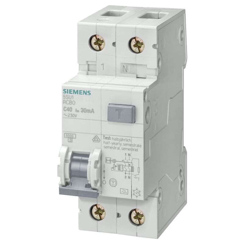 Magnétothermique Différentiel Siemens 32A 1P+N 4.5 kA 300mA ac courbe c 2M 5SU16531KK32