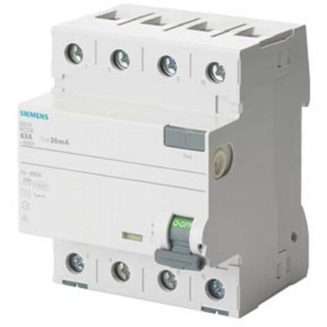 Siemens Elektro 5SV33446LA01 Disjoncteur différentiel 4 pôles 30 mA