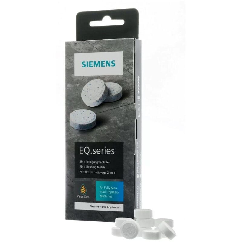 Pastilles nettoyantes 2-en-1 (10pcs) d'origine Siemens EQ. Séries 00312097 / TZ80001A pour machine à café