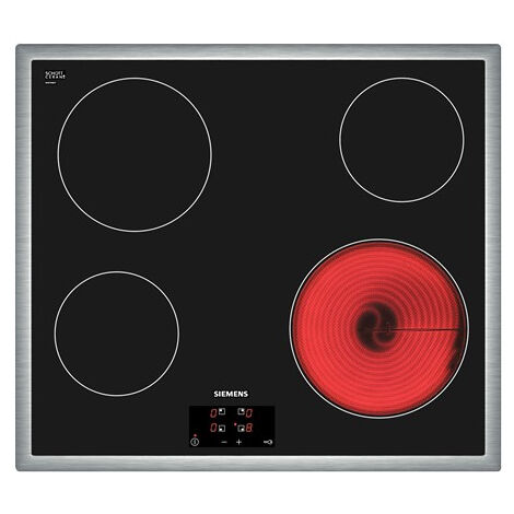Siemens ET645HE17 iQ100 Glaskeramik-Kochfeld, 60 cm, mit Rahmen aufliegend