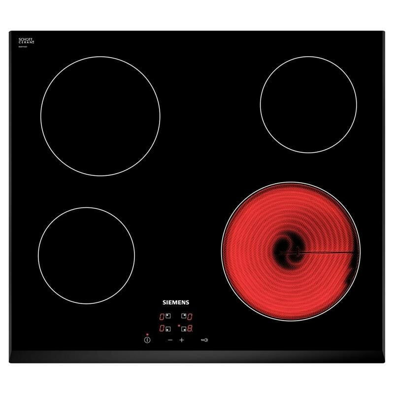 Siemens Plaques de cuisson Céramique - Verre-céramique - Noir - Intégré - 1200 W (ET651HE17E)