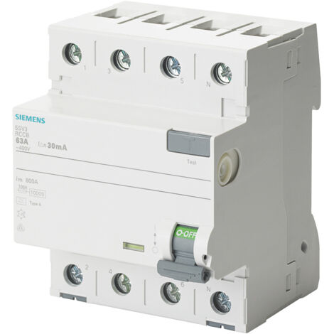 Siemens fehlerstrom schutzschalter 4-polig 25a 30ma typ a 5sv33426