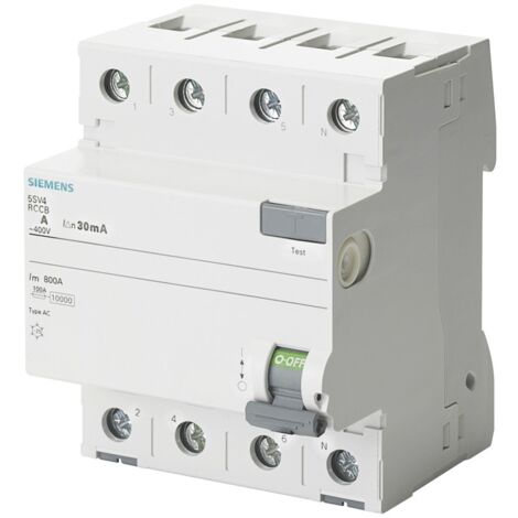 Siemens Fehlerstrom-Schutzschalter 4-polig 40A 30mA AC Typ 4 Module 5SV43440