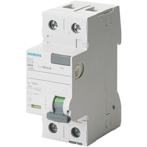 Siemens fehlerstromschutzschalter 2-polig 25a 30ma typ a 5sv3312-6
