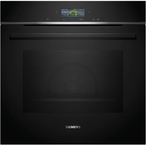 Siemens HB774G1B1B1, iQ700 - Intelligenter Einbaubackofen, 60 x 60 cm, made in Germany, schwarz, activeClean Pyrolyse und humidClean Hydrolyse, Air Fry, Automatikprogramme, Touchscreen Display