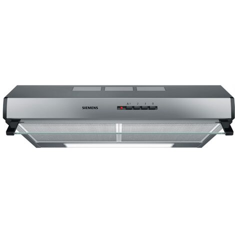 Siemens – Hotte casquette 60cm 350m³/h inox – Débit d'air élevé – 2 filtres à graisse lavables – LU63LCC50