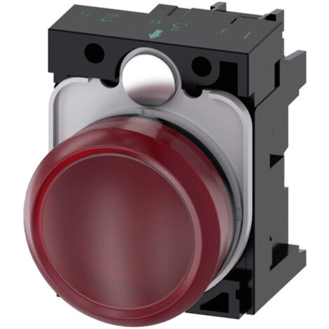 Siemens Indus.Sector Leuchtmelder rot, Linse, glatt 3SU1102-6AA20-1AA0