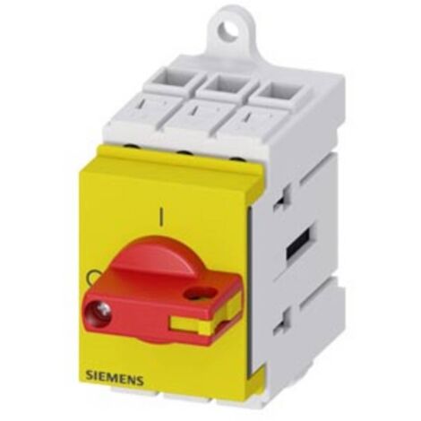 Siemens – Interrupteur sectionneur 3 pôles 16 A 690 V/AC – Indice de protection IP40 – Entraînement à levier rouge/jaune – 3LD30300TK13