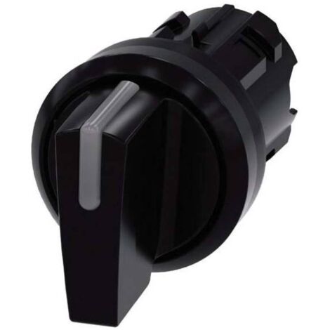 Siemens Interruttore a manopola illuminabile, 22mm, rotondo, plastica, nero, manopola corta, 3SU10022BL100AA0