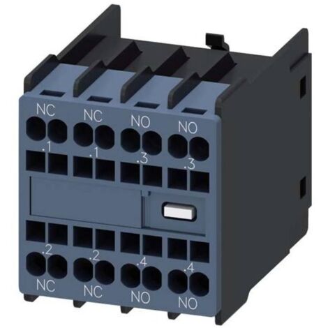 Siemens Interruttore ausiliario 2NA+2NC per circuiti di corrente: 1NC, 1NA per contattori ausiliari/motori S00/S0, 3RH29112HA22