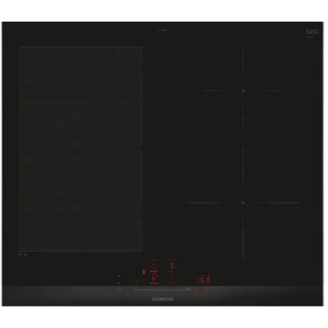 Siemens iQ700 EX675HEC1E. Colore del prodotto: Nero, Posizionamento dell'apparecchio: Da incasso, Dimensione della larghezza del piano cottura: 60 cm. Tipo di controllo: Touch, Posizione di control...