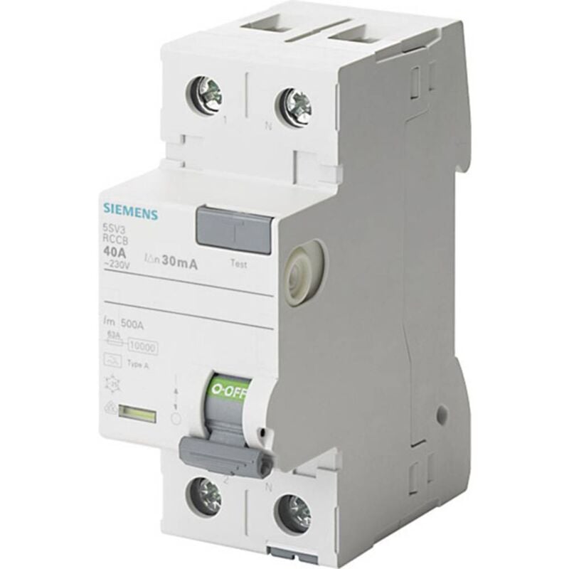 Interrupteur différentiel Siemens 5SV33146 a 2 pôles 40 a 0.03 a 230 v
