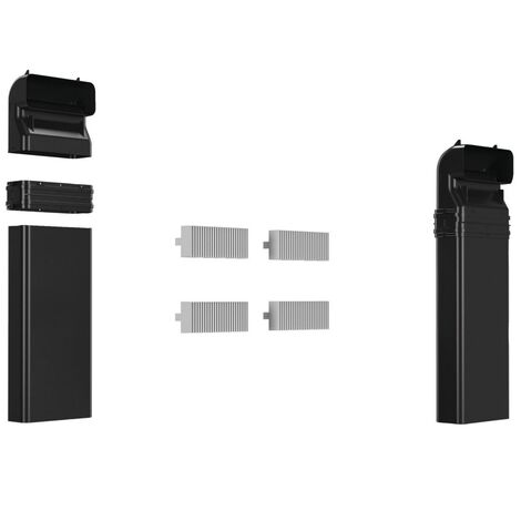 Siemens – Kit d'évacuation pour plaque aspirante 60 cm – 4 filtres acoustiques – Coude plat vertical 90° – Connecteur avec scellage – HZ9VDKE1