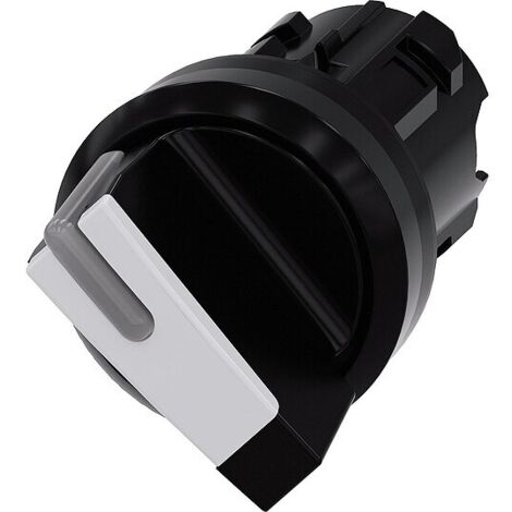 Siemens Knebelschalter beleuchtbar, 22 mm rund, schwarz, weiß 3SU1002-2BC60-0AA0