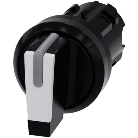 Siemens Knebelschalter beleuchtbar, 22 mm rund, schwarz, weiß 3SU1002-2BL60-0AA0