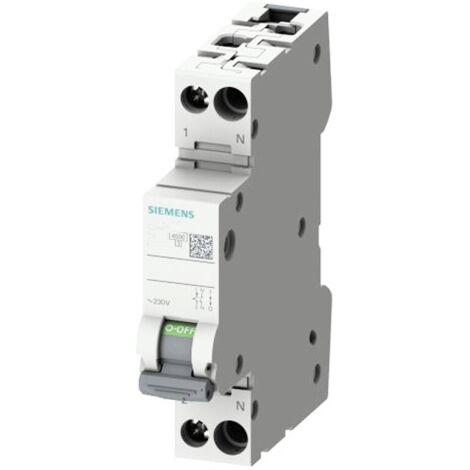 Siemens Leitungsschutzschalter 6A 1P+N, 4,5 KA C Kurve 1 Modul 5SL30067