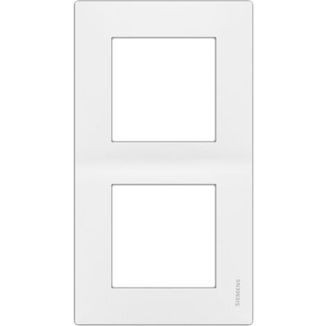 Siemens – Plaque double blanche contemporaine pour mécanismes Delta Viva – Installation horizontale/verticale – 3544 - SIE003544