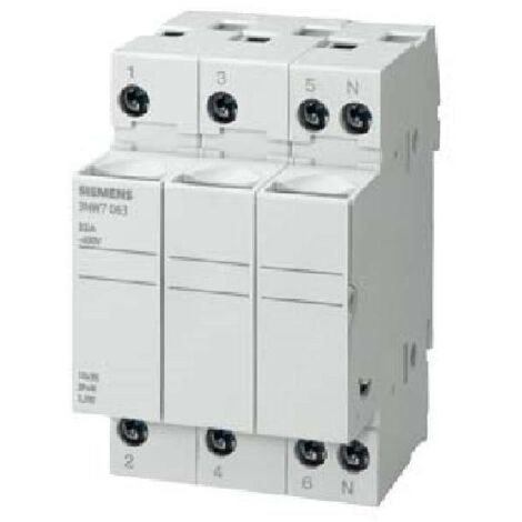 Siemens portafusibles cilÍndrico base 10x38 3p+n 32a 3nw7063