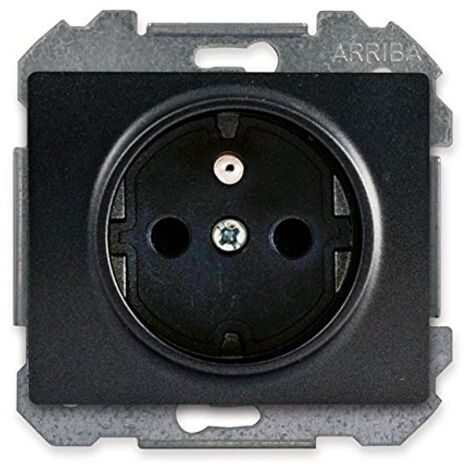 Siemens – Prise de courant 2P + T anthracite – Norme NF C 15-100 – Protection enfants – Conducteurs 1,5 mm² – Disjoncteur 16A ou 20A – 266986 - SIE266986